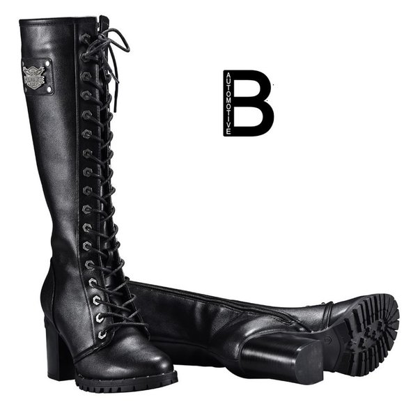 COPY - Ladies Knee High Laced Boots By Milwaukee Riders - Picture 2 of 4